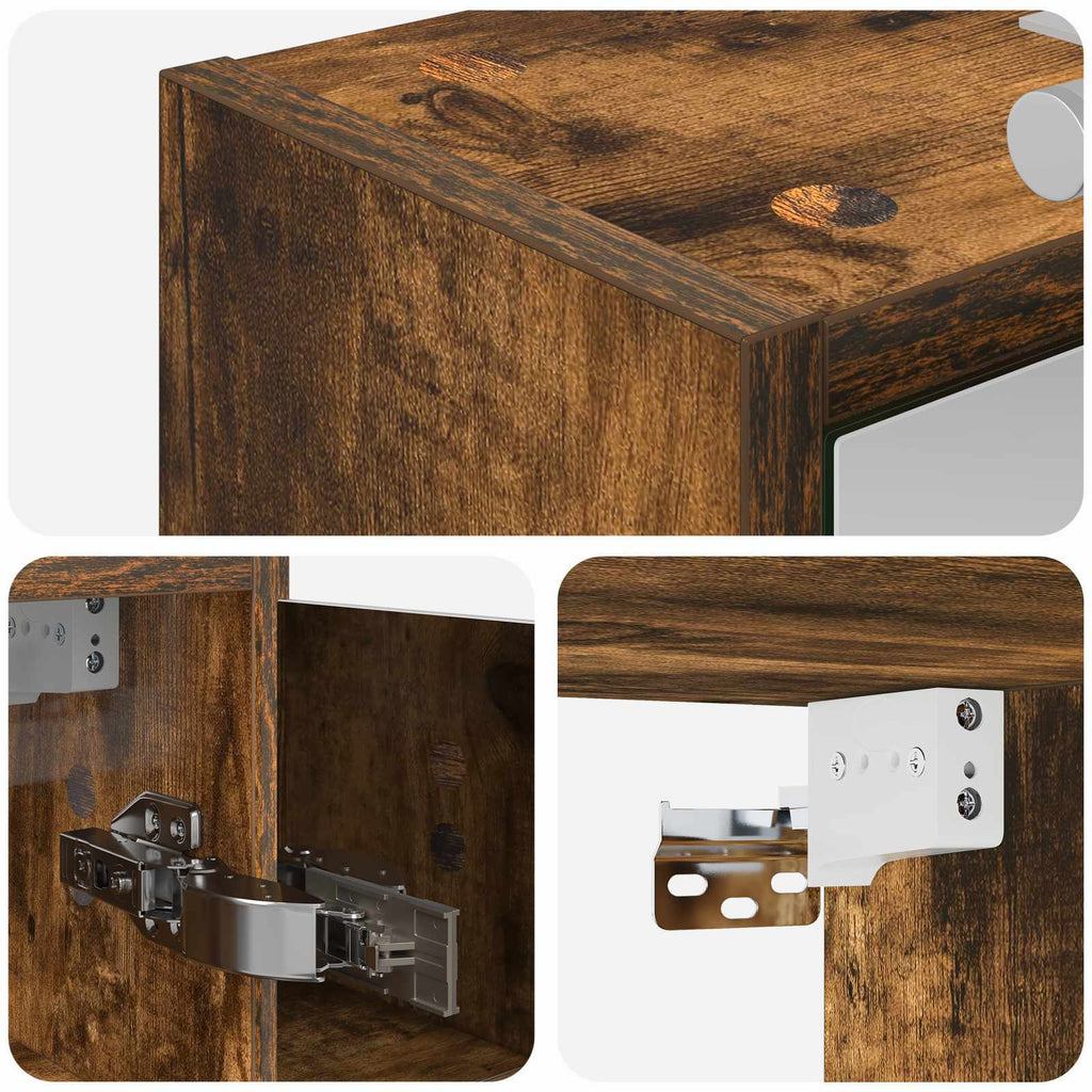 Badezimmerspiegelschrank Geräucherte Eiche 73,5 x 16 x 62,5 cm