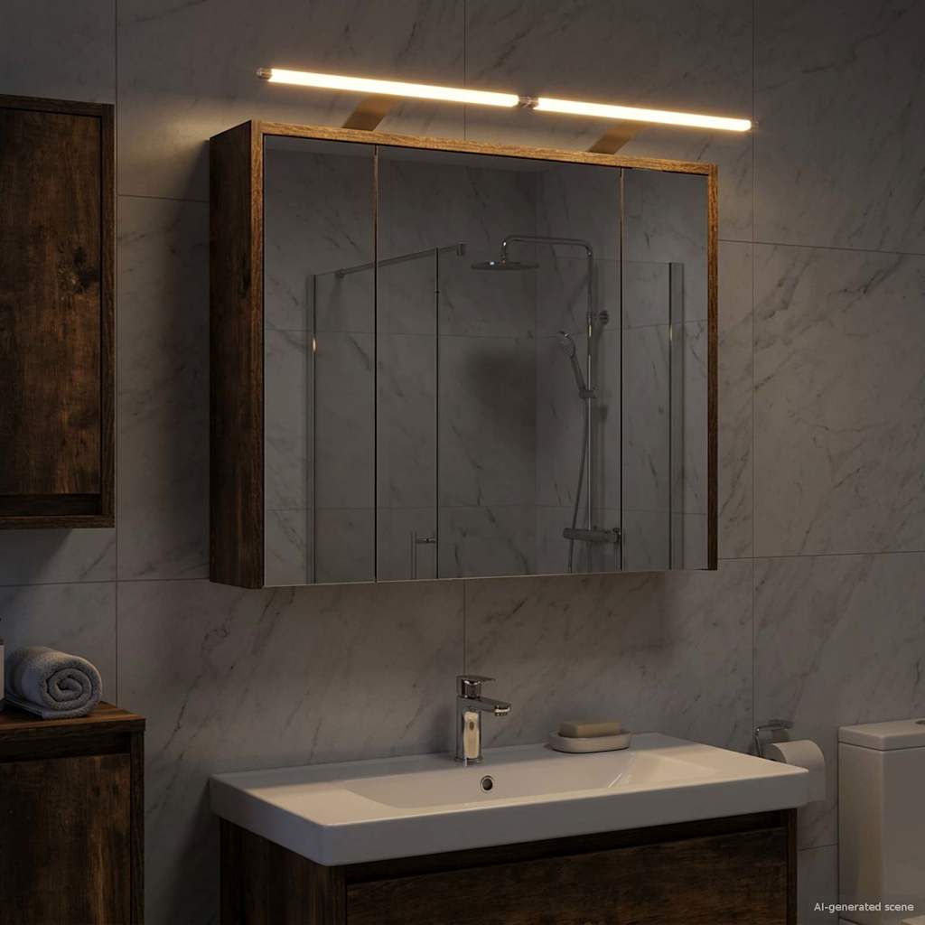 Badezimmerspiegelschrank Geräucherte Eiche 73,5 x 16 x 62,5 cm