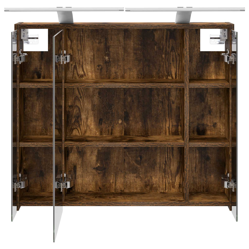 Badezimmerspiegelschrank Geräucherte Eiche 73,5 x 16 x 62,5 cm