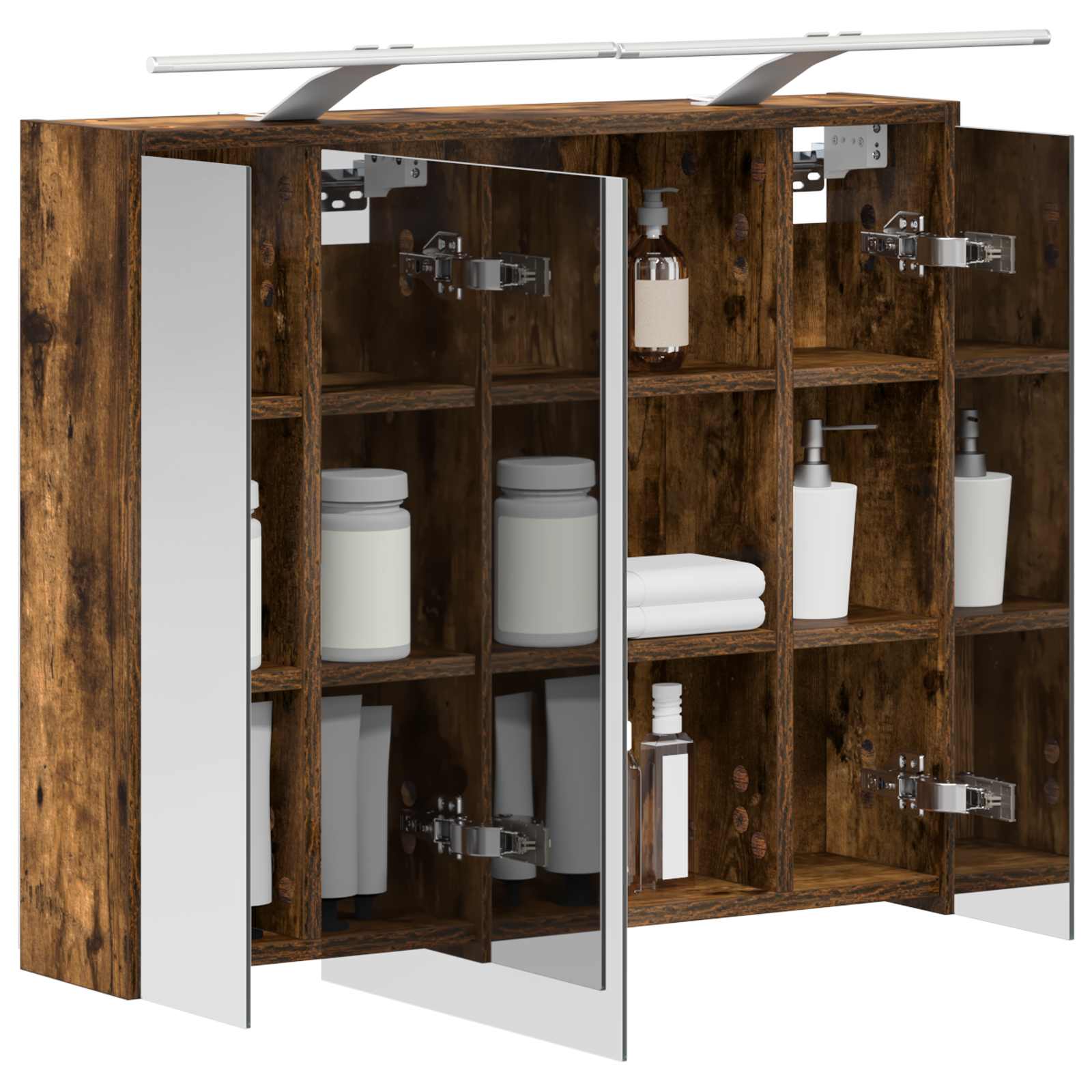 Badezimmerspiegelschrank Geräucherte Eiche 73,5 x 16 x 62,5 cm