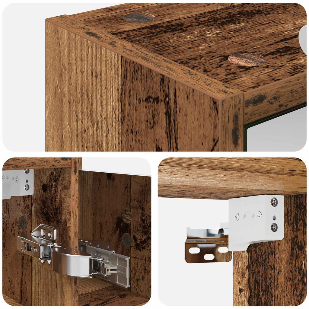 Badezimmerspiegelschrank Altholz 73,5 x 16 x 62,5 cm