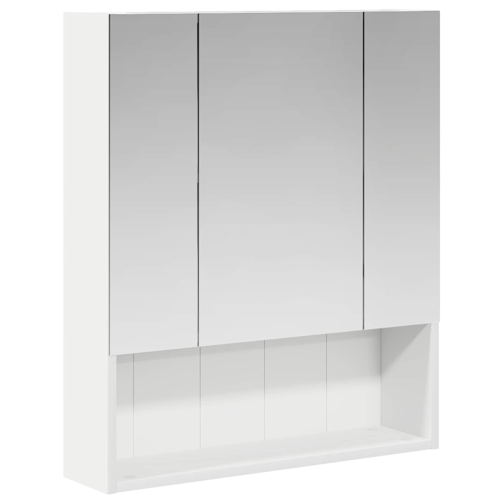Badezimmerspiegelschrank Weiß 60 x 14.5 x 70 cm Holzwerkstoff
