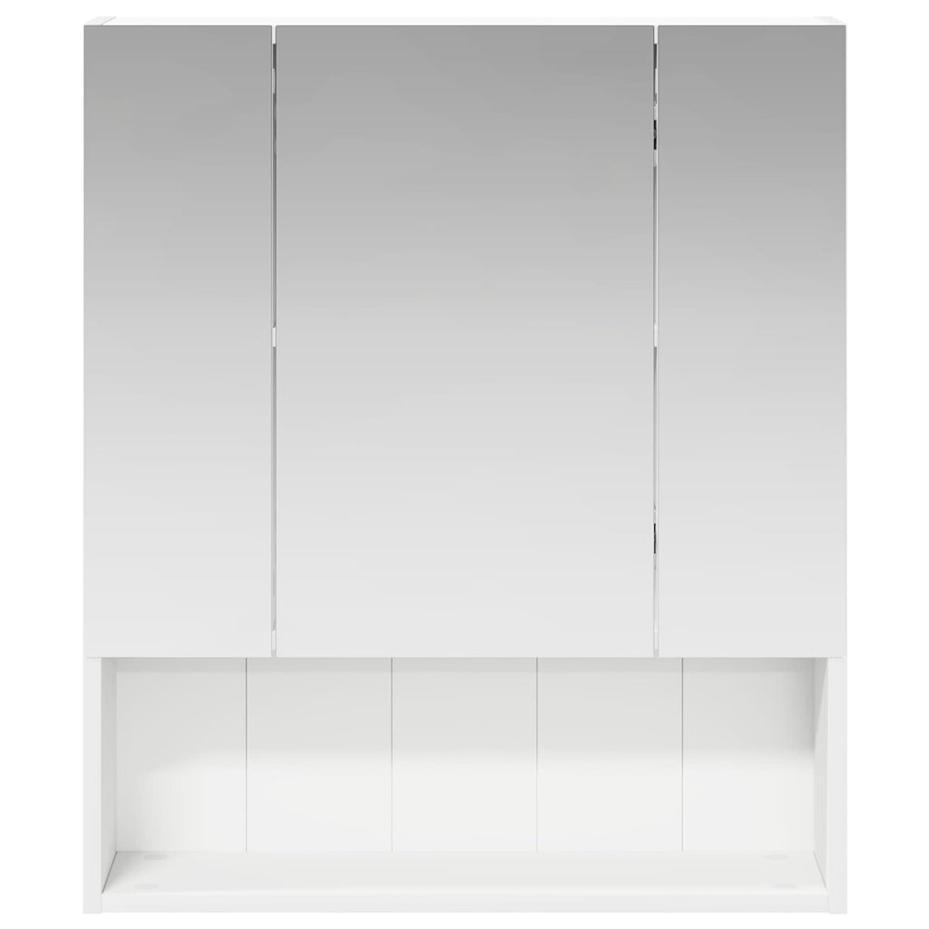 Badezimmerspiegelschrank Weiß 60 x 14.5 x 70 cm Holzwerkstoff