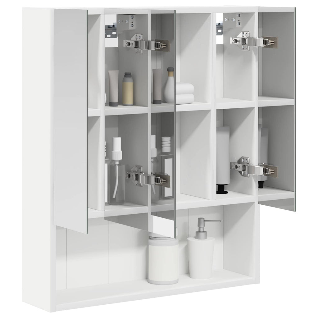 Badezimmerspiegelschrank Weiß 60 x 14.5 x 70 cm Holzwerkstoff