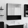 Badezimmerspiegelschrank Schwarz Eichen-Optik 60 x 14.5 x 70 cm