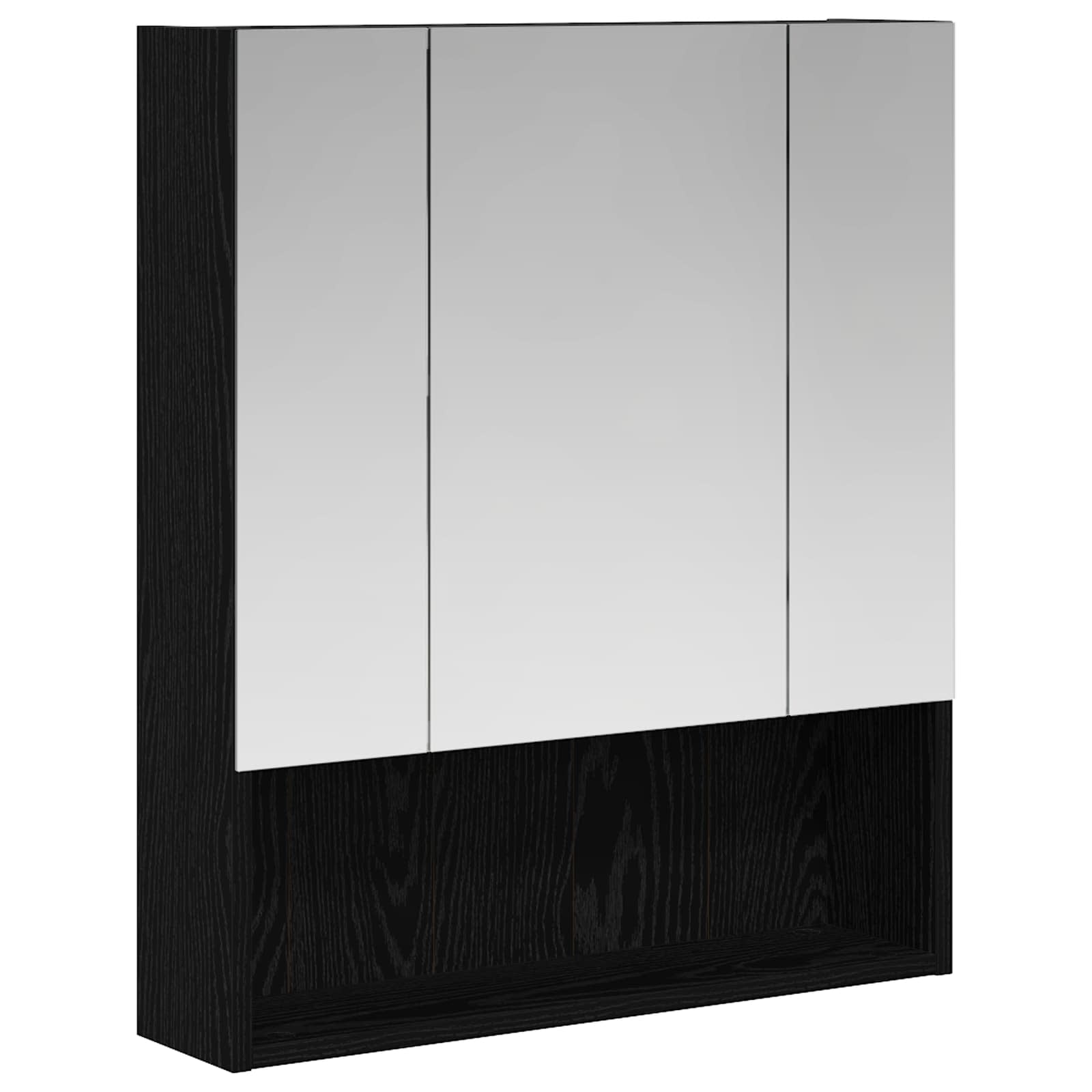 Badezimmerspiegelschrank Schwarz Eichen-Optik 60 x 14.5 x 70 cm