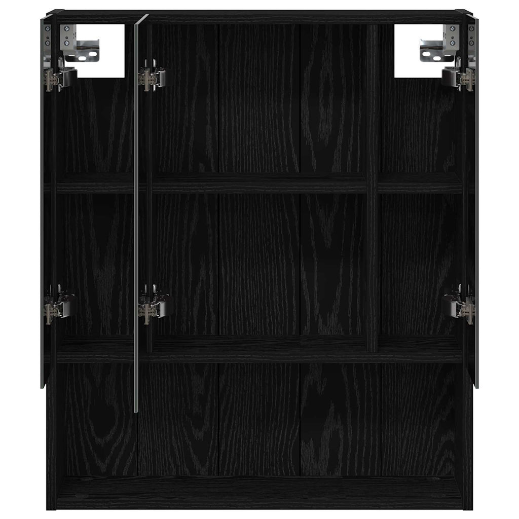 Badezimmerspiegelschrank Schwarz Eichen-Optik 60 x 14.5 x 70 cm