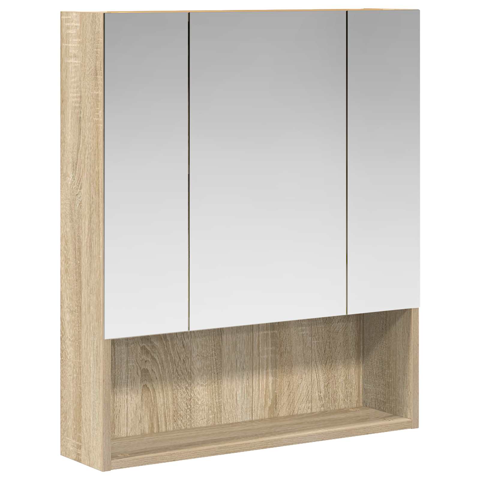 Badezimmerspiegelschrank mit Tür Sonoma-Eiche 60 x 14.5 x 70 cm