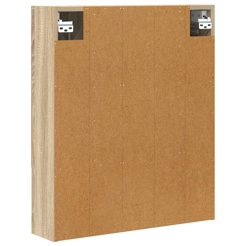 Badezimmerspiegelschrank mit Tür Sonoma-Eiche 60 x 14.5 x 70 cm