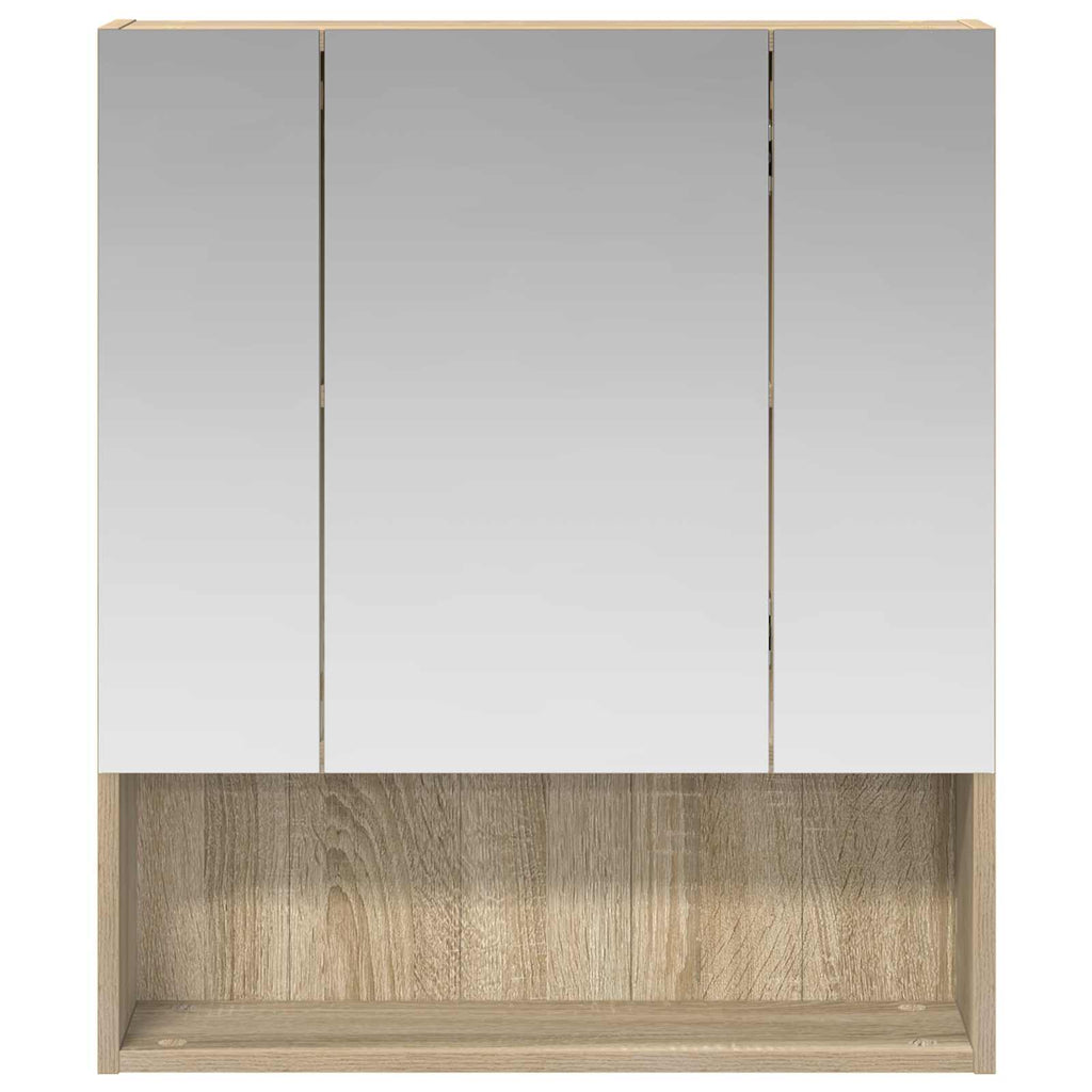 Badezimmerspiegelschrank mit Tür Sonoma-Eiche 60 x 14.5 x 70 cm