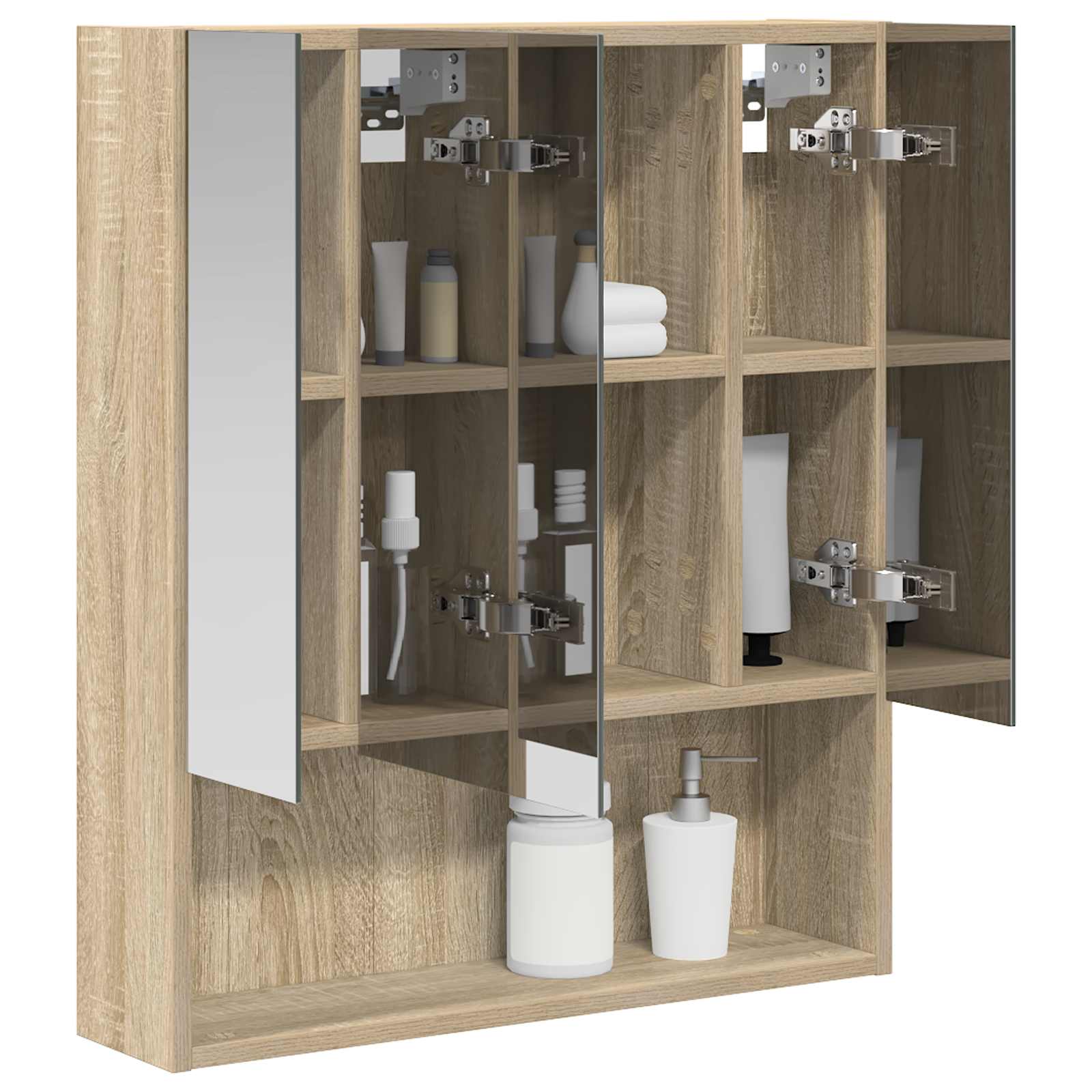Badezimmerspiegelschrank mit Tür Sonoma-Eiche 60 x 14.5 x 70 cm