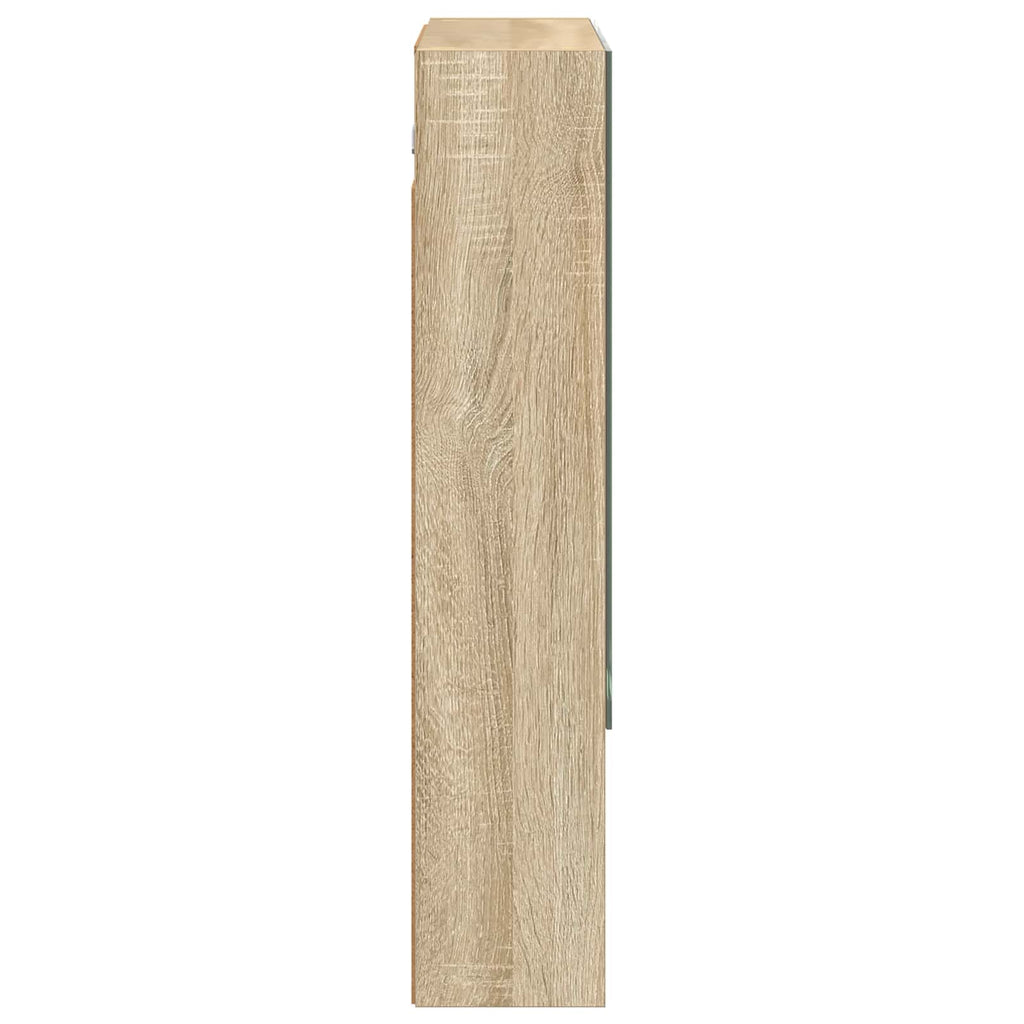 Badezimmerspiegelschrank mit Tür Sonoma-Eiche 60 x 14.5 x 70 cm