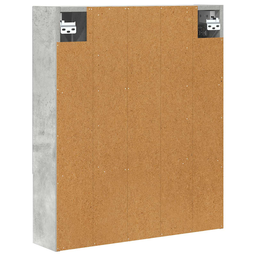 Badezimmerspiegelschrank mit Regal Beton Grau 60 x 14.5 x 70 cm