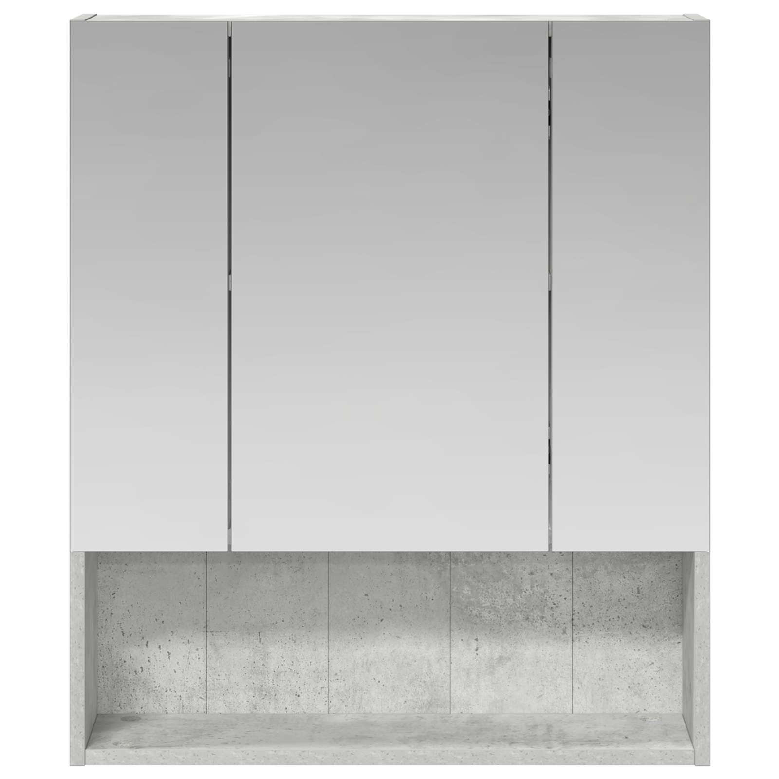 Badezimmerspiegelschrank mit Regal Beton Grau 60 x 14.5 x 70 cm
