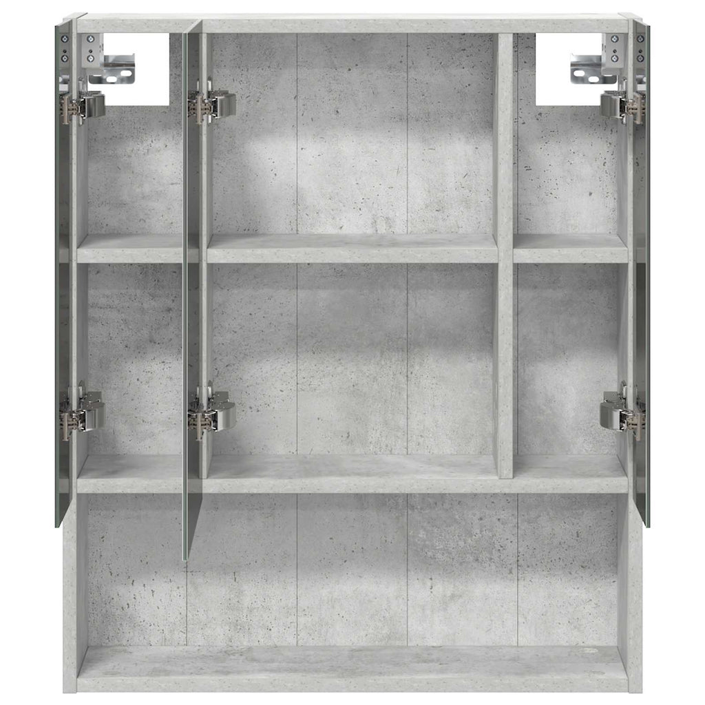 Badezimmerspiegelschrank mit Regal Beton Grau 60 x 14.5 x 70 cm