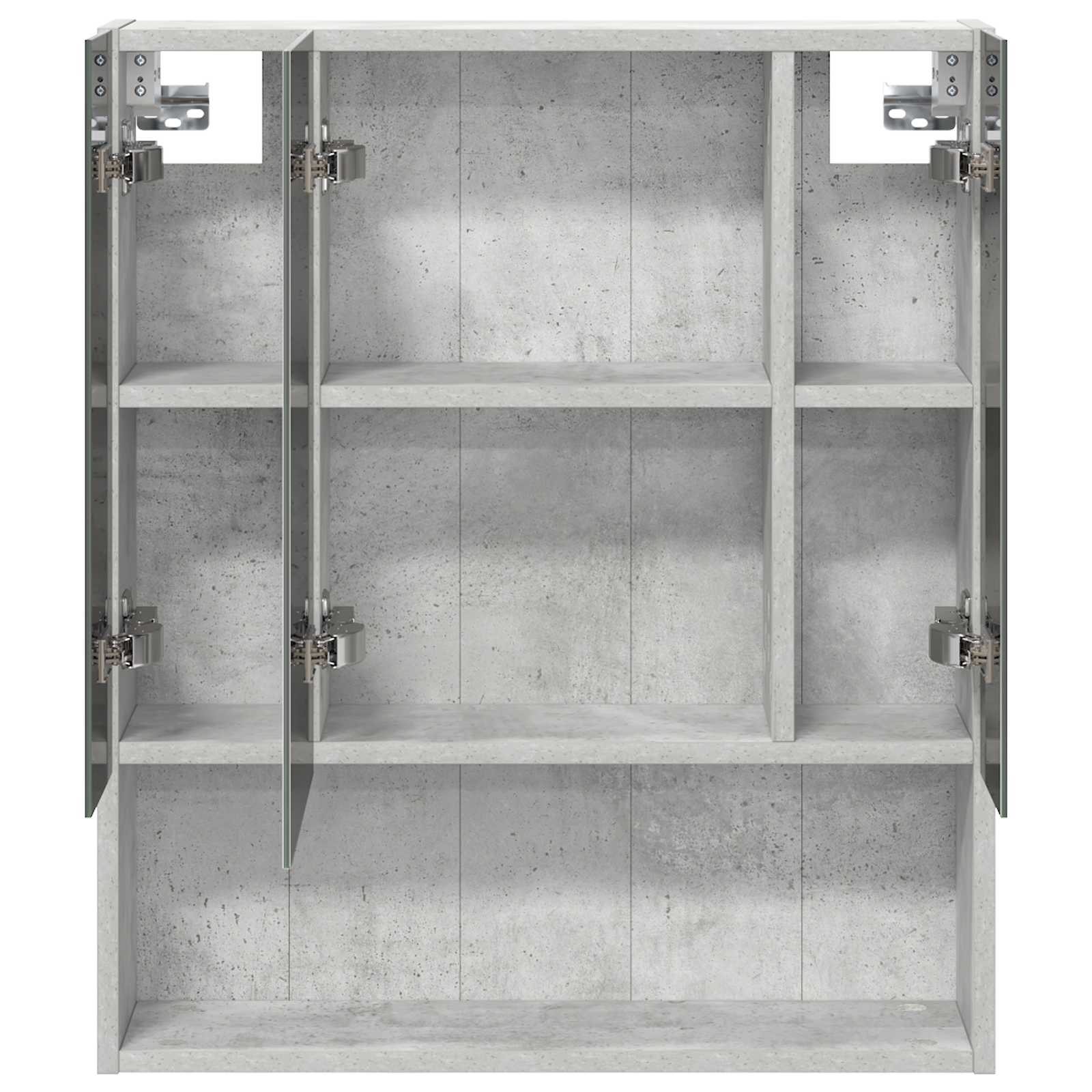 Badezimmerspiegelschrank mit Regal Beton Grau 60 x 14.5 x 70 cm