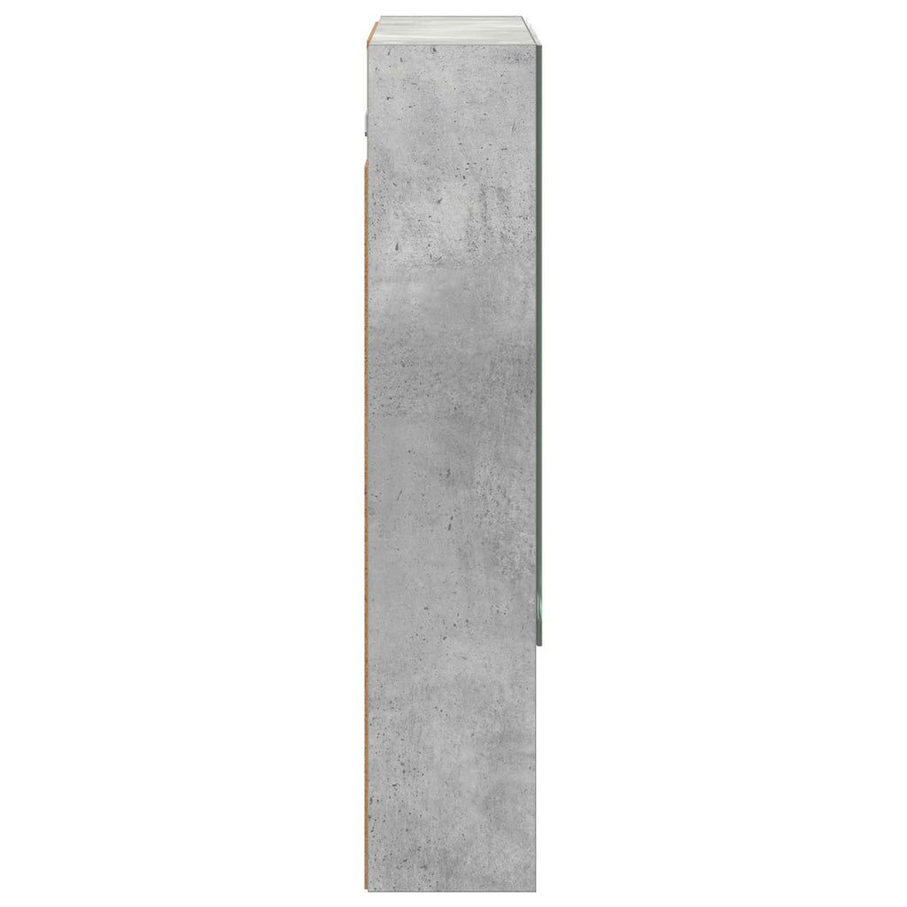 Badezimmerspiegelschrank mit Regal Beton Grau 60 x 14.5 x 70 cm
