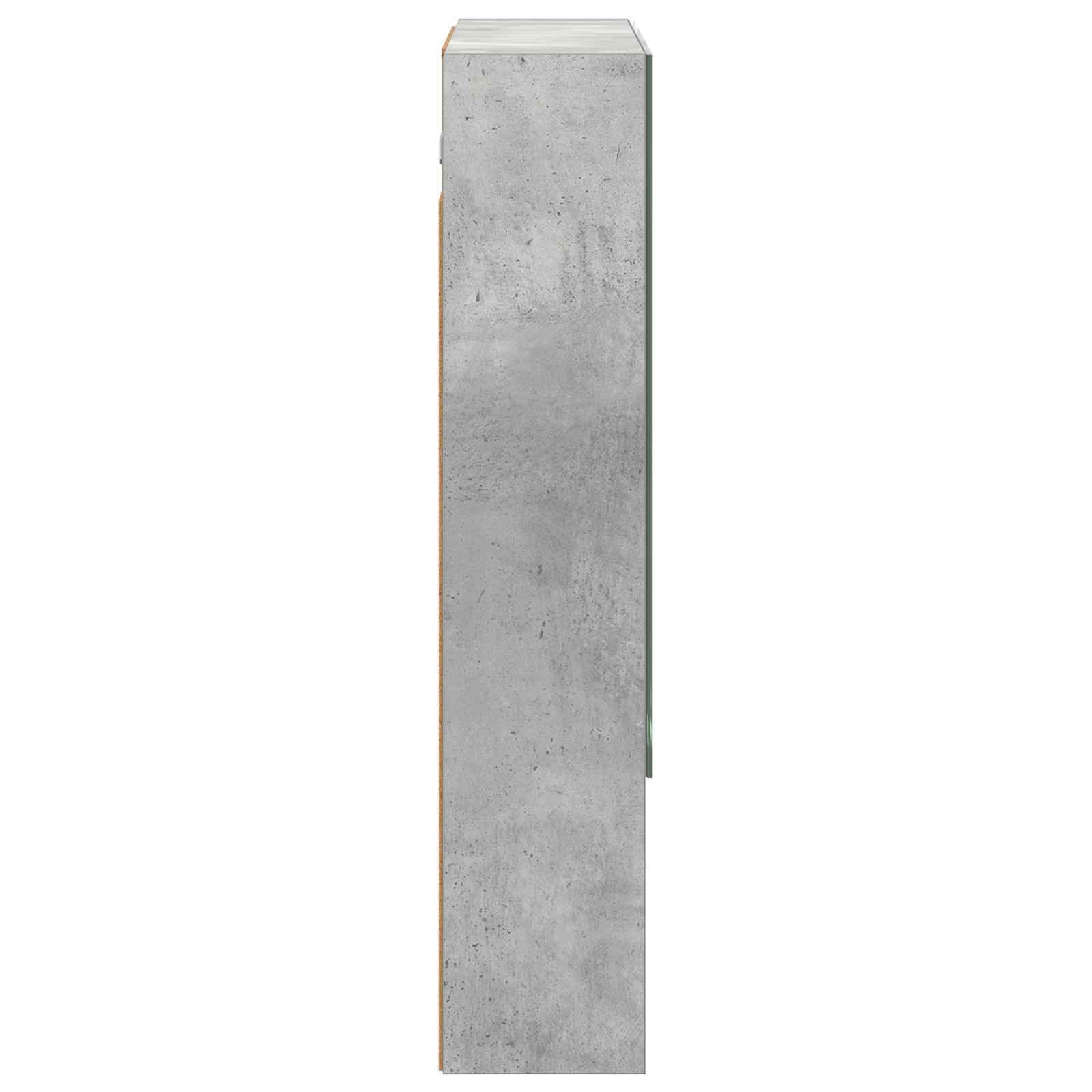 Badezimmerspiegelschrank mit Regal Beton Grau 60 x 14.5 x 70 cm