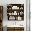 Badezimmerspiegelschrank Geräucherte Eiche 60 x 14.5 x 70 cm