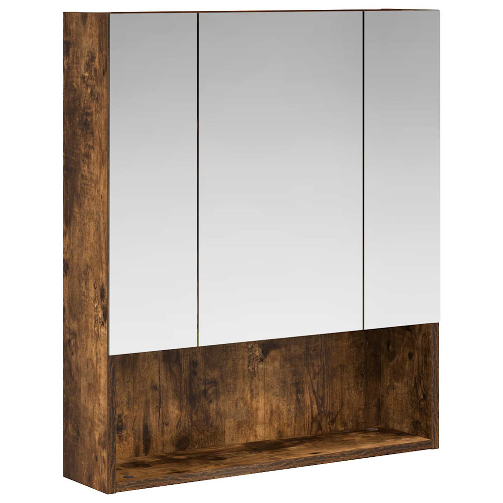 Badezimmerspiegelschrank Geräucherte Eiche 60 x 14.5 x 70 cm