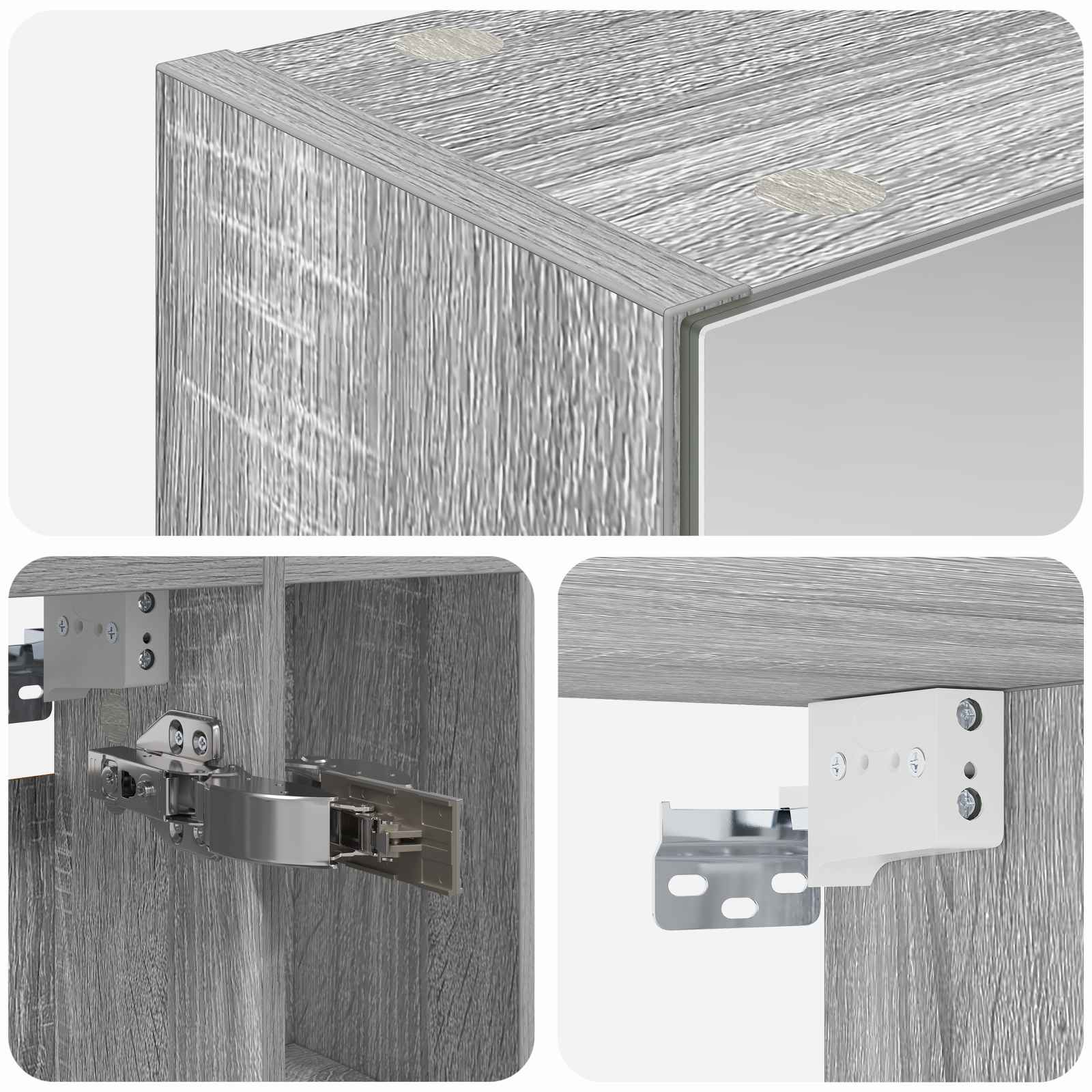Badezimmerspiegelschrank Graues Sonoma 60 x 14.5 x 70 cm