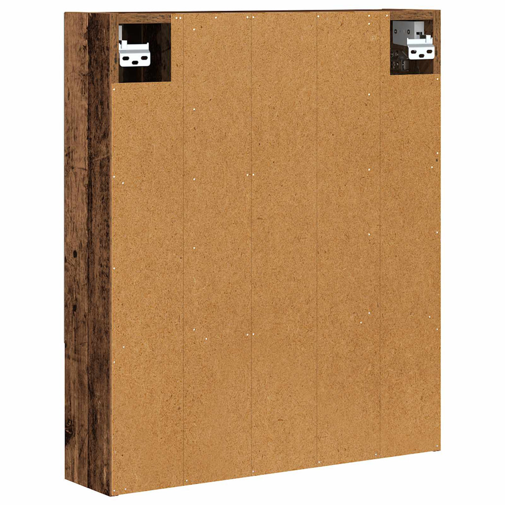 Badezimmerspiegelschrank mit Regal Altholz 60 x 14.5 x 70 cm