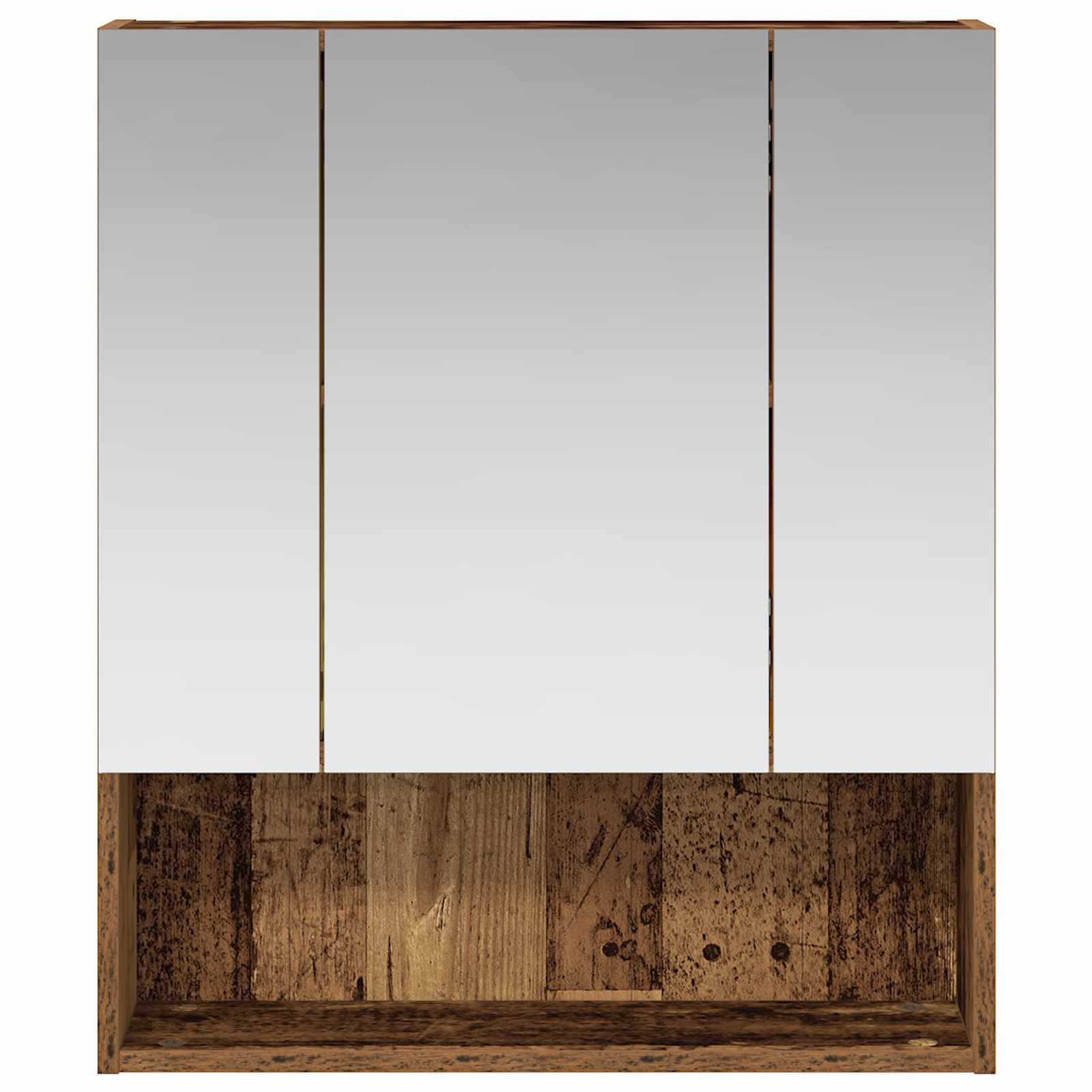 Badezimmerspiegelschrank mit Regal Altholz 60 x 14.5 x 70 cm