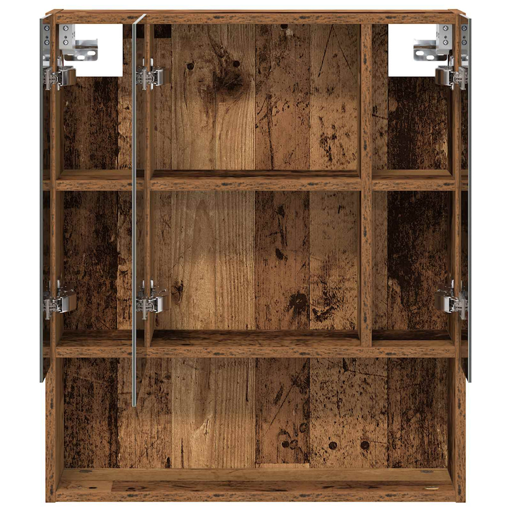 Badezimmerspiegelschrank mit Regal Altholz 60 x 14.5 x 70 cm