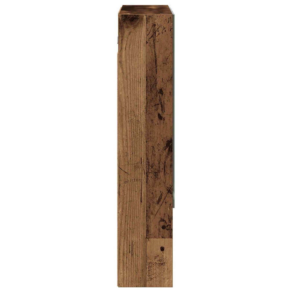 Badezimmerspiegelschrank mit Regal Altholz 60 x 14.5 x 70 cm