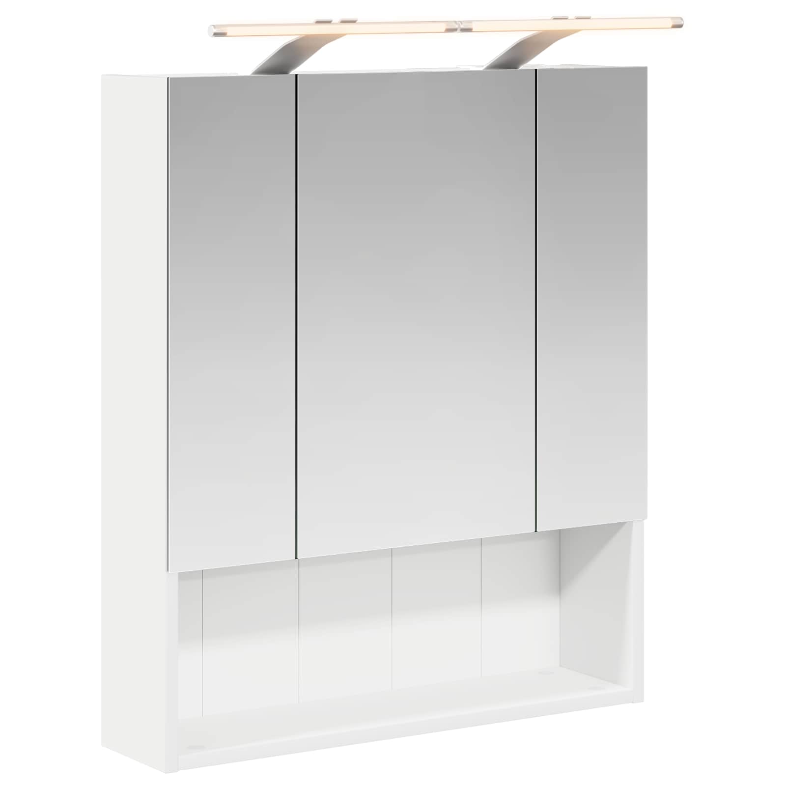 Badezimmerspiegelschrank Weiß 60 x 14.5 x 70 cm Holzwerkstoff