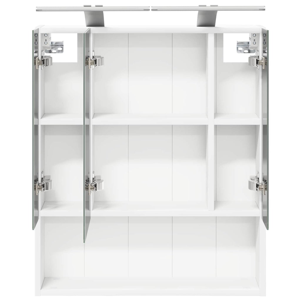 Badezimmerspiegelschrank Weiß 60 x 14.5 x 70 cm Holzwerkstoff
