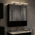 Badezimmerspiegelschrank Schwarz Eichen-Optik 60 x 14.5 x 70 cm