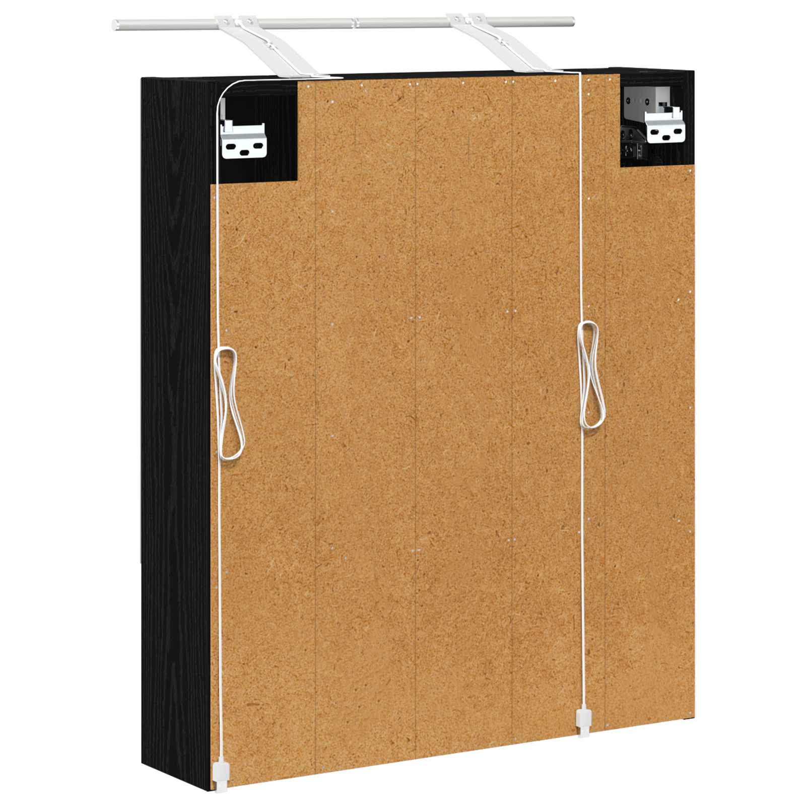 Badezimmerspiegelschrank Schwarz Eichen-Optik 60 x 14.5 x 70 cm