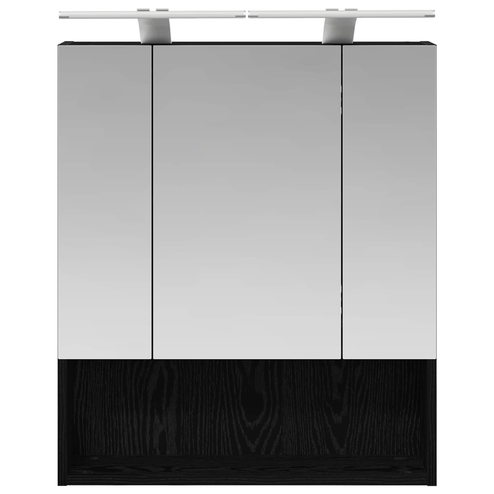 Badezimmerspiegelschrank Schwarz Eichen-Optik 60 x 14.5 x 70 cm