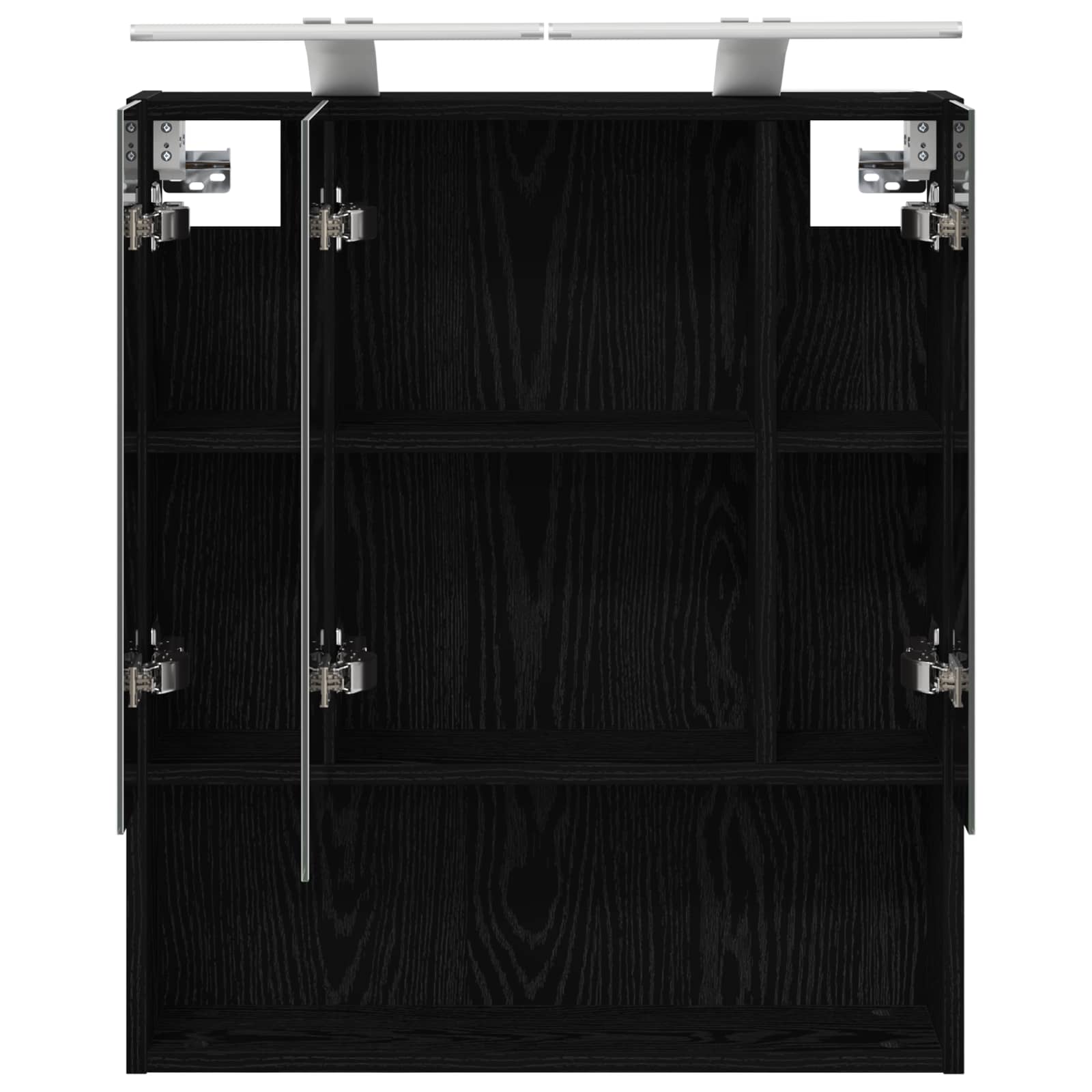 Badezimmerspiegelschrank Schwarz Eichen-Optik 60 x 14.5 x 70 cm