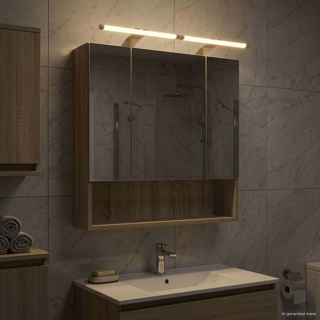 Badezimmerspiegelschrank mit Tür Sonoma-Eiche 60 x 14.5 x 70 cm