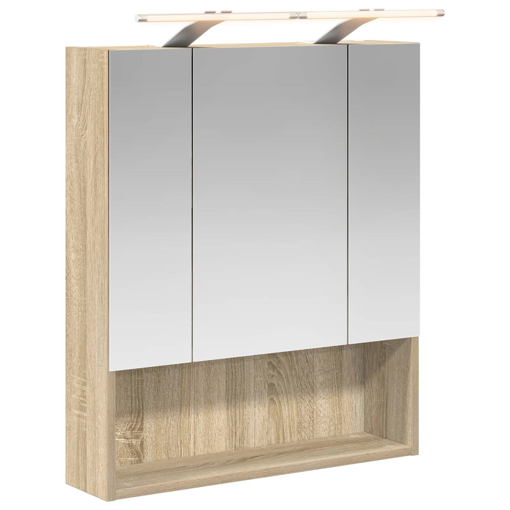 Badezimmerspiegelschrank mit Tür Sonoma-Eiche 60 x 14.5 x 70 cm