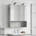 Badezimmerspiegelschrank mit Regal Beton Grau 60 x 14.5 x 70 cm