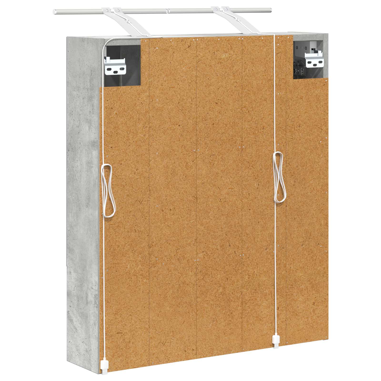Badezimmerspiegelschrank mit Regal Beton Grau 60 x 14.5 x 70 cm