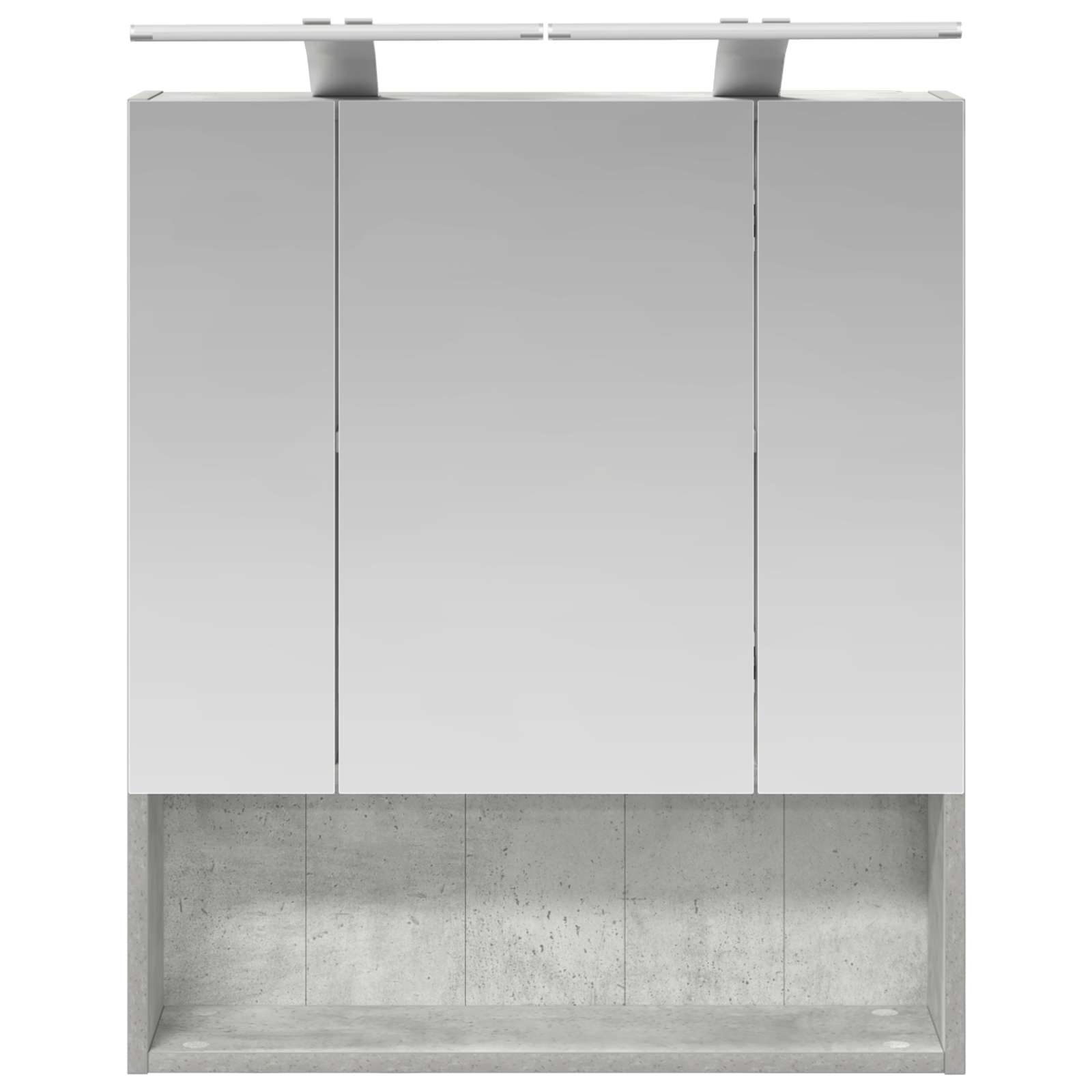 Badezimmerspiegelschrank mit Regal Beton Grau 60 x 14.5 x 70 cm