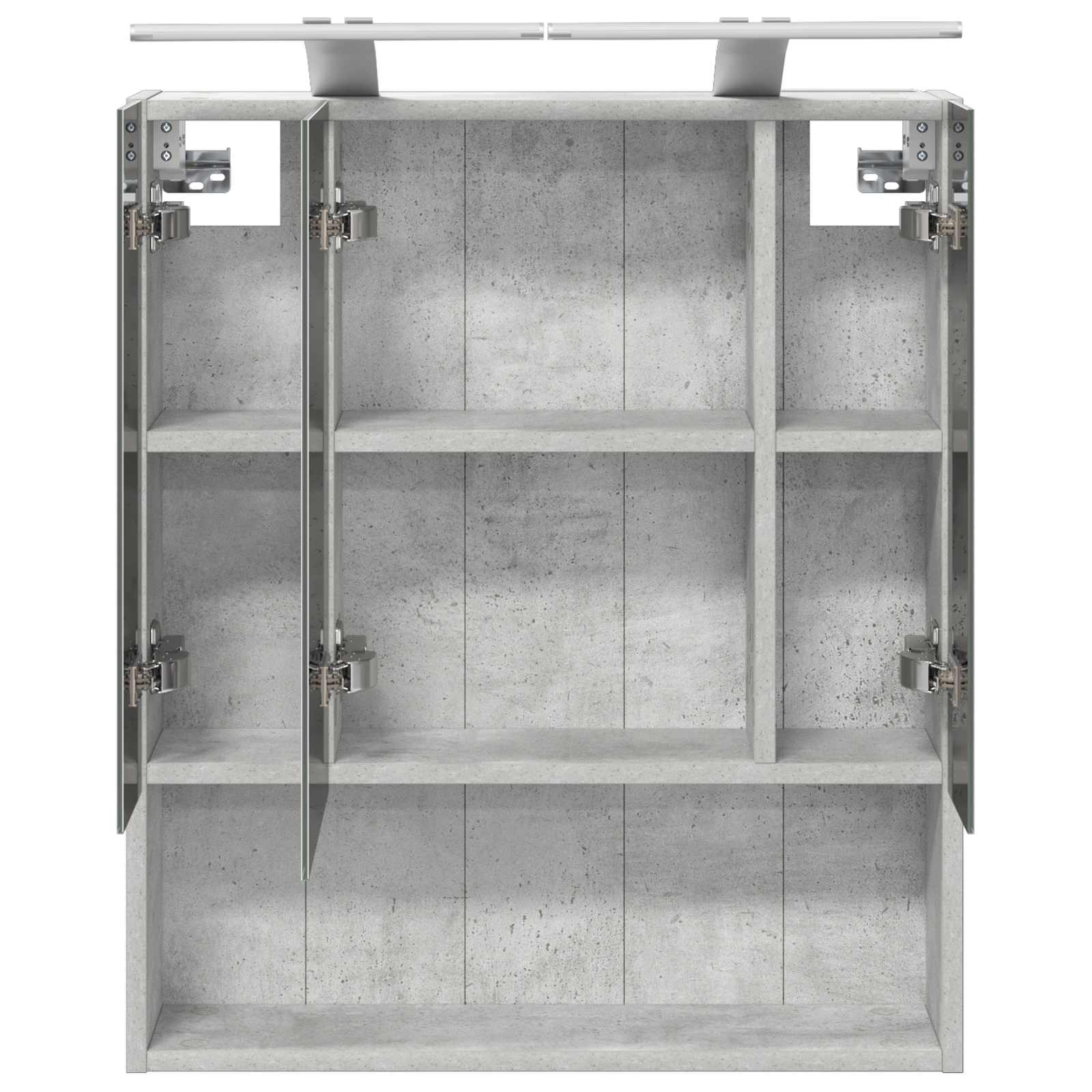 Badezimmerspiegelschrank mit Regal Beton Grau 60 x 14.5 x 70 cm