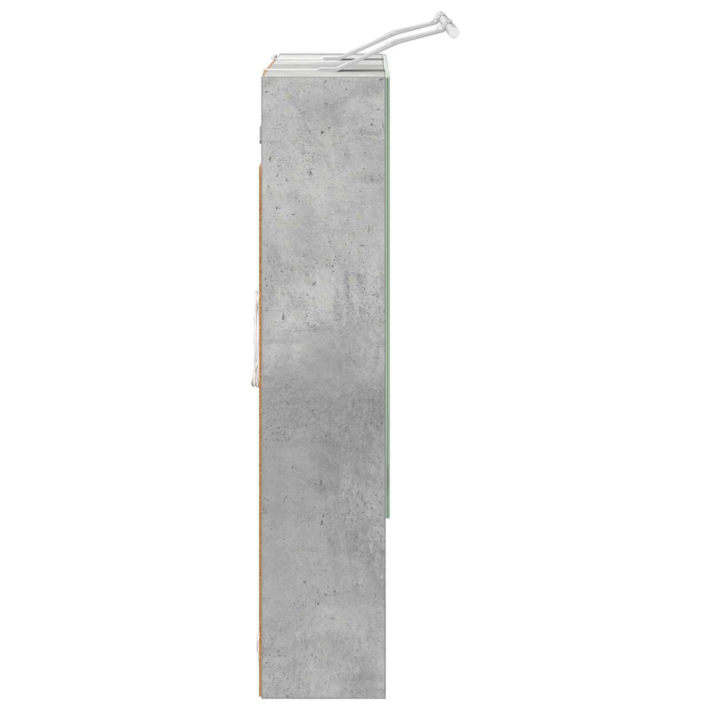Badezimmerspiegelschrank mit Regal Beton Grau 60 x 14.5 x 70 cm
