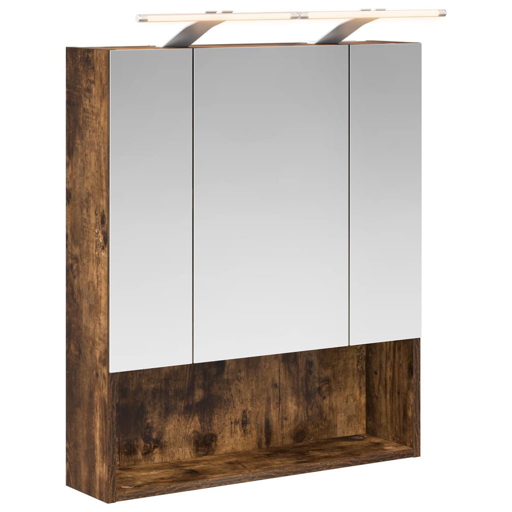 Badezimmerspiegelschrank Geräucherte Eiche 60 x 14.5 x 70 cm