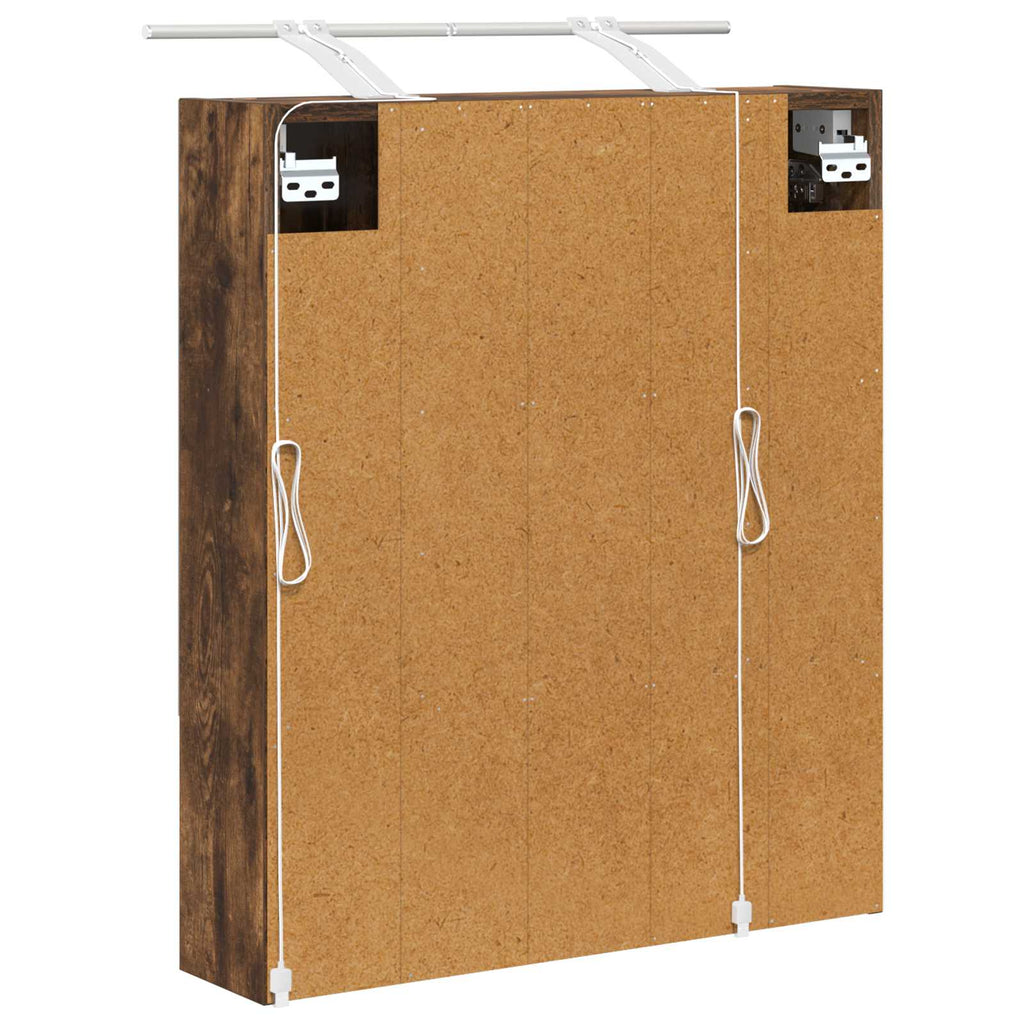 Badezimmerspiegelschrank Geräucherte Eiche 60 x 14.5 x 70 cm