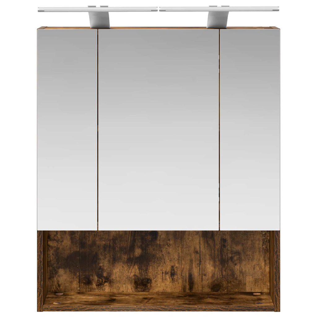 Badezimmerspiegelschrank Geräucherte Eiche 60 x 14.5 x 70 cm