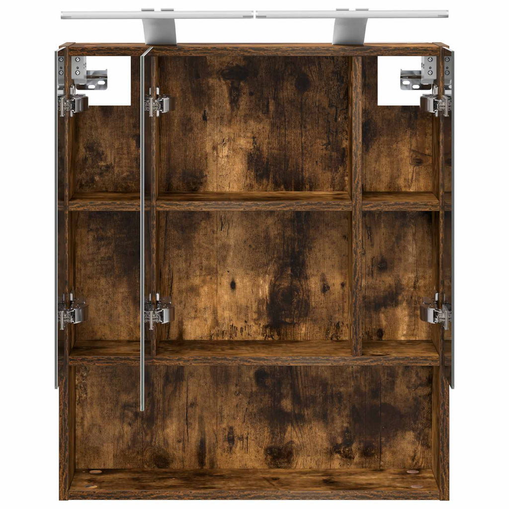 Badezimmerspiegelschrank Geräucherte Eiche 60 x 14.5 x 70 cm