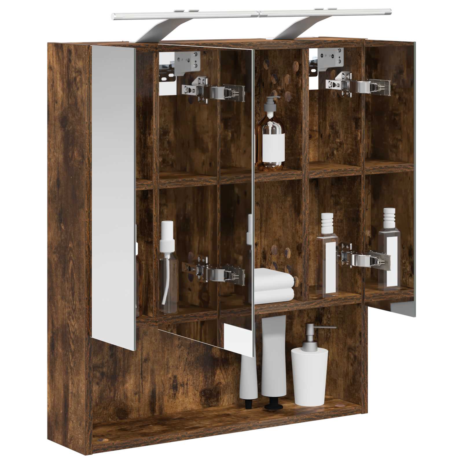 Badezimmerspiegelschrank Geräucherte Eiche 60 x 14.5 x 70 cm