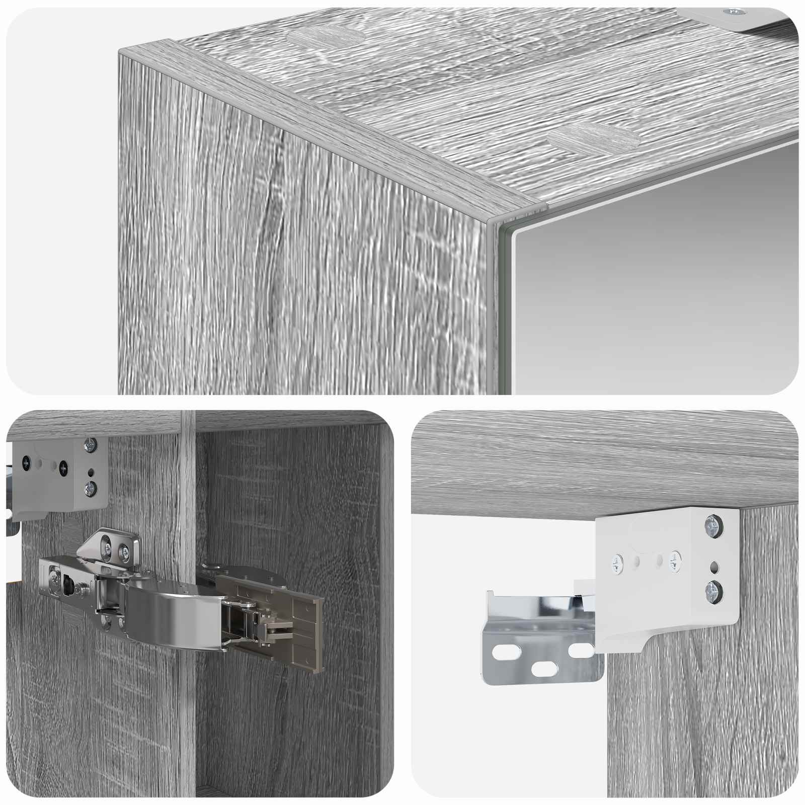 Badezimmerspiegelschrank Graues Sonoma 60 x 14.5 x 70 cm