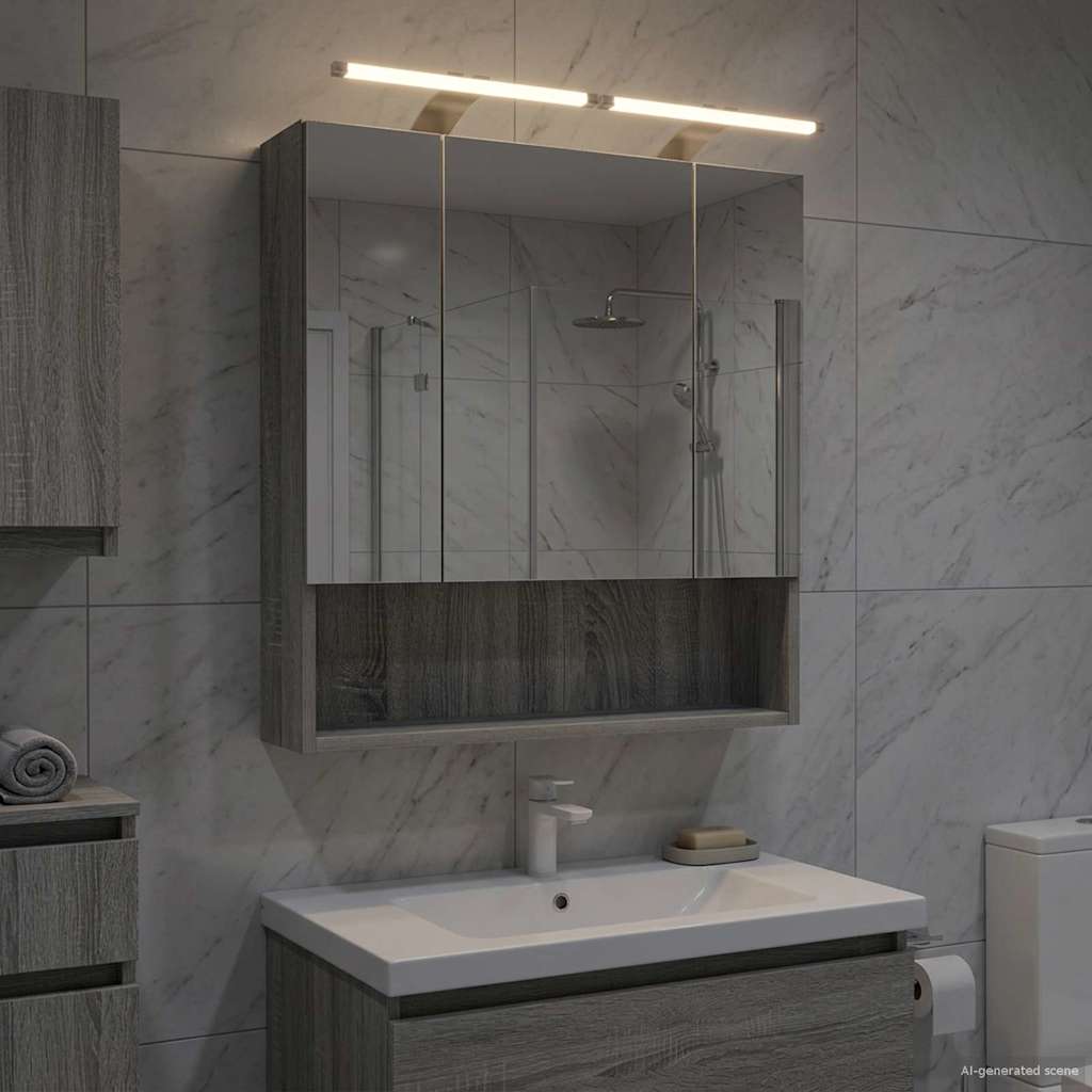 Badezimmerspiegelschrank Graues Sonoma 60 x 14.5 x 70 cm