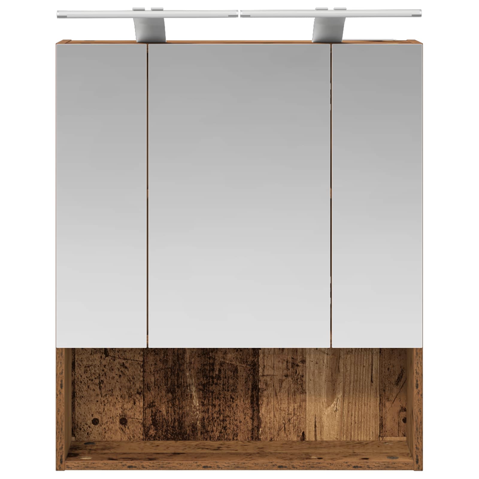 Badezimmerspiegelschrank mit Regal Altholz 60 x 14.5 x 70 cm